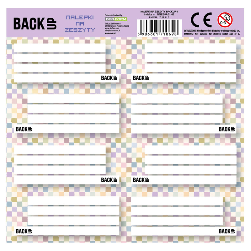NALEPKI NA ZESZYTY BACKUP 8 A 01 - 0