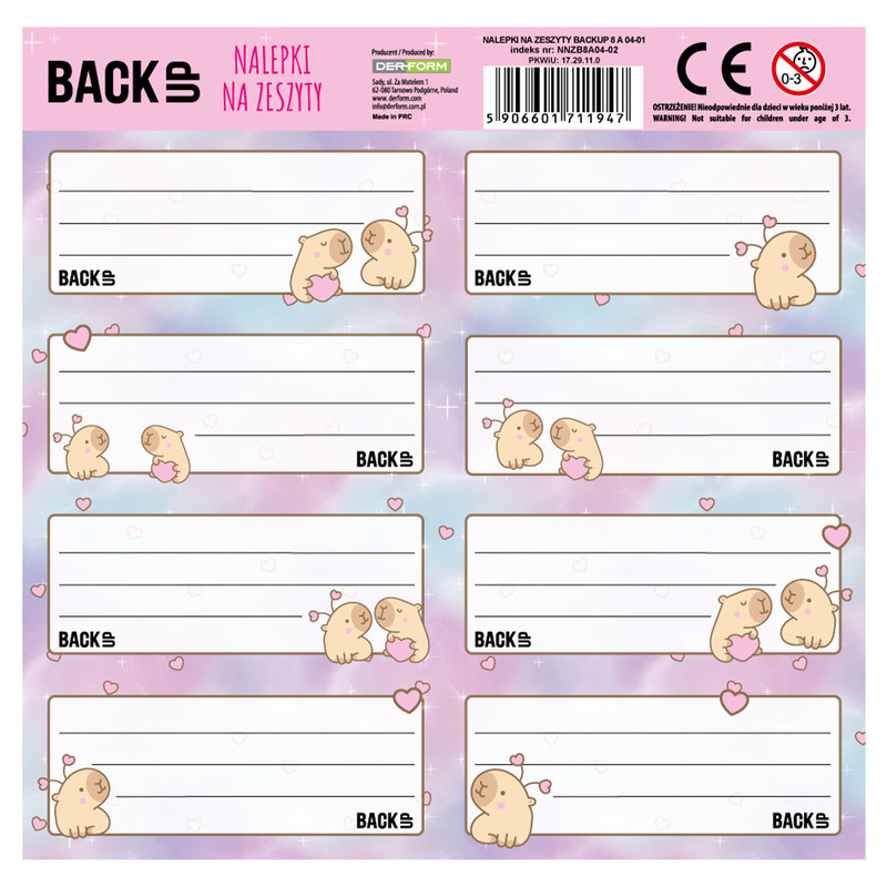 NALEPKI NA ZESZYTY BACKUP 8 A 04 - 0