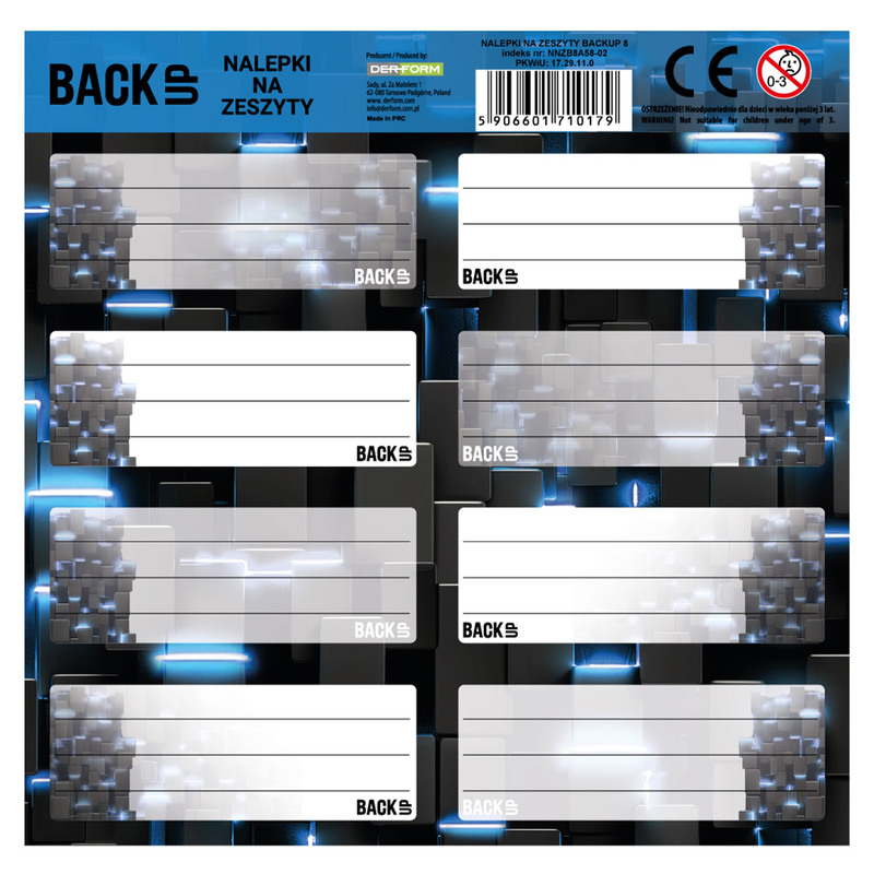 NALEPKI NA ZESZYTY BACKUP 8 A 58 - 0